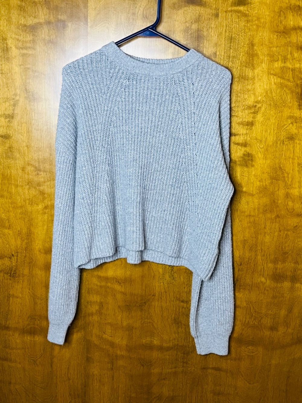 BP Gray Cropped Knit Sweater Size Medium